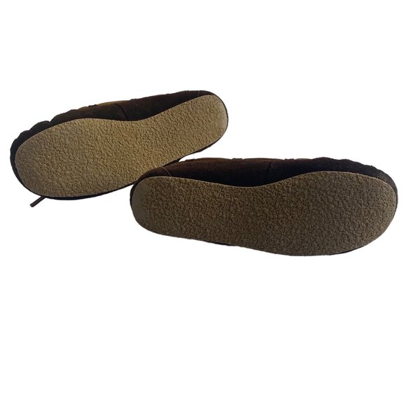 Minnetonka Brown Suede Leather Moccasin Slippers Women Size 8 Faux Fur Lining - Picture 9 of 9